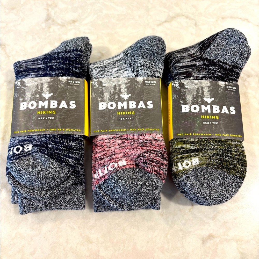 Bombas Women’s Hiking Socks - Gray, Pink, Green